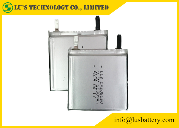 3.0 V CP505050 3000mah Limno2 Thin Battery 3.0 volt Disposable Pouch Cell CP505050