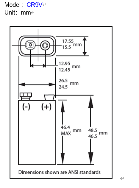 CP9V Disposable Cell 9V LiMnO2 Battery CR9v Non Rechargeable battery 1200mAh Ultrasonic Welding