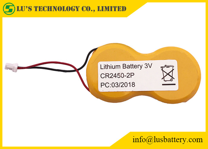 CR2450-2P 1200mah 3.0v Lithium Coin Battery With Wires JST Connector IMOS1S2P lithium battery OEM