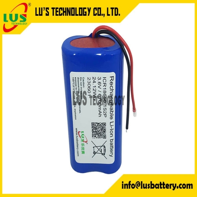 1S2P Li Ion Rechargeable Battery Pack ICR18650 INR18650 Li-Ion Battery 3.7v 3.6V 6700mah Lithium Battery Pack