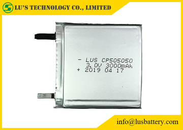 3.0 V CP505050 3000mah Limno2 Thin Battery 3.0 volt Disposable Pouch Cell CP505050